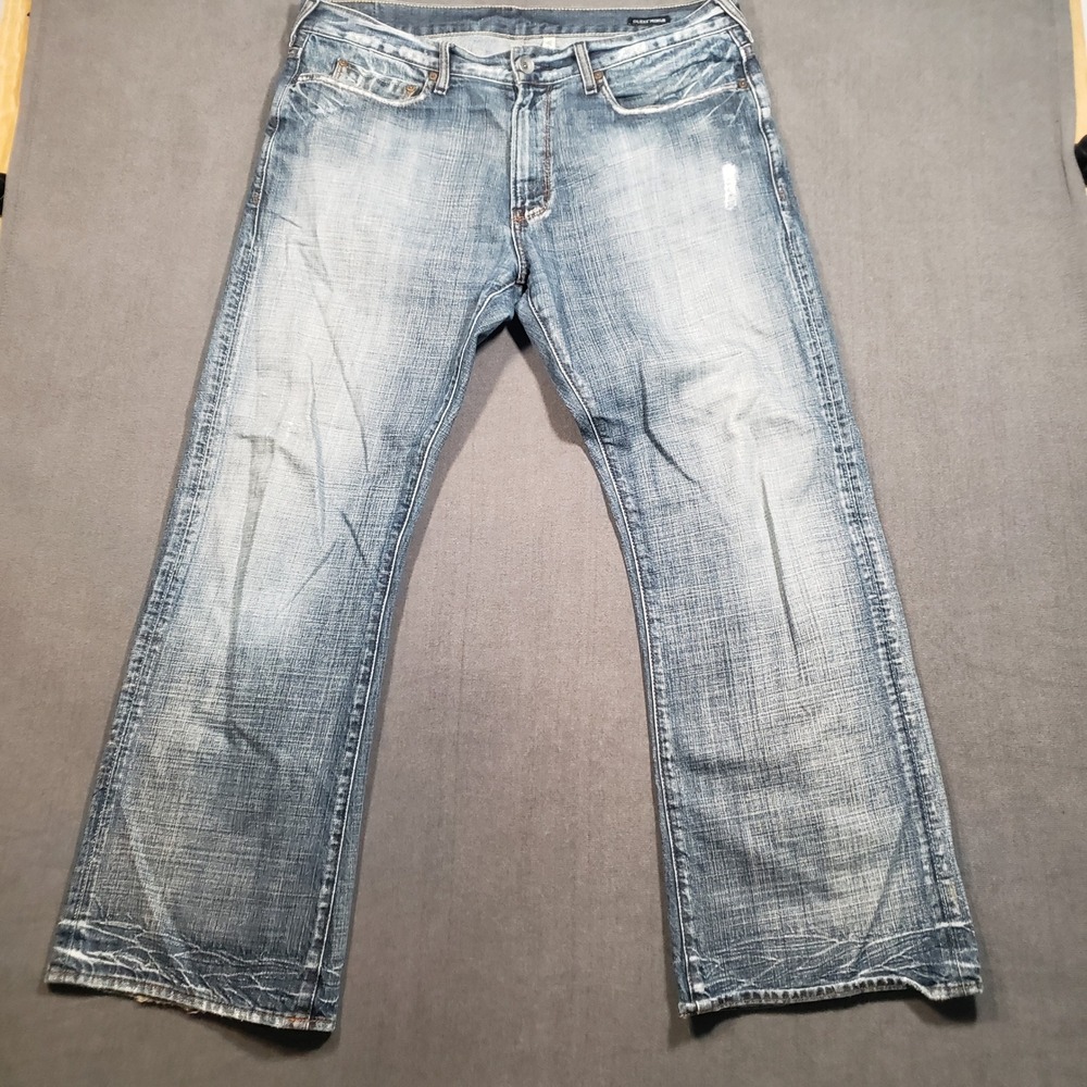 Guess Premium The Cliff Boot Fit Jeans Mens 36x30 Blue Distressed Denim 09074